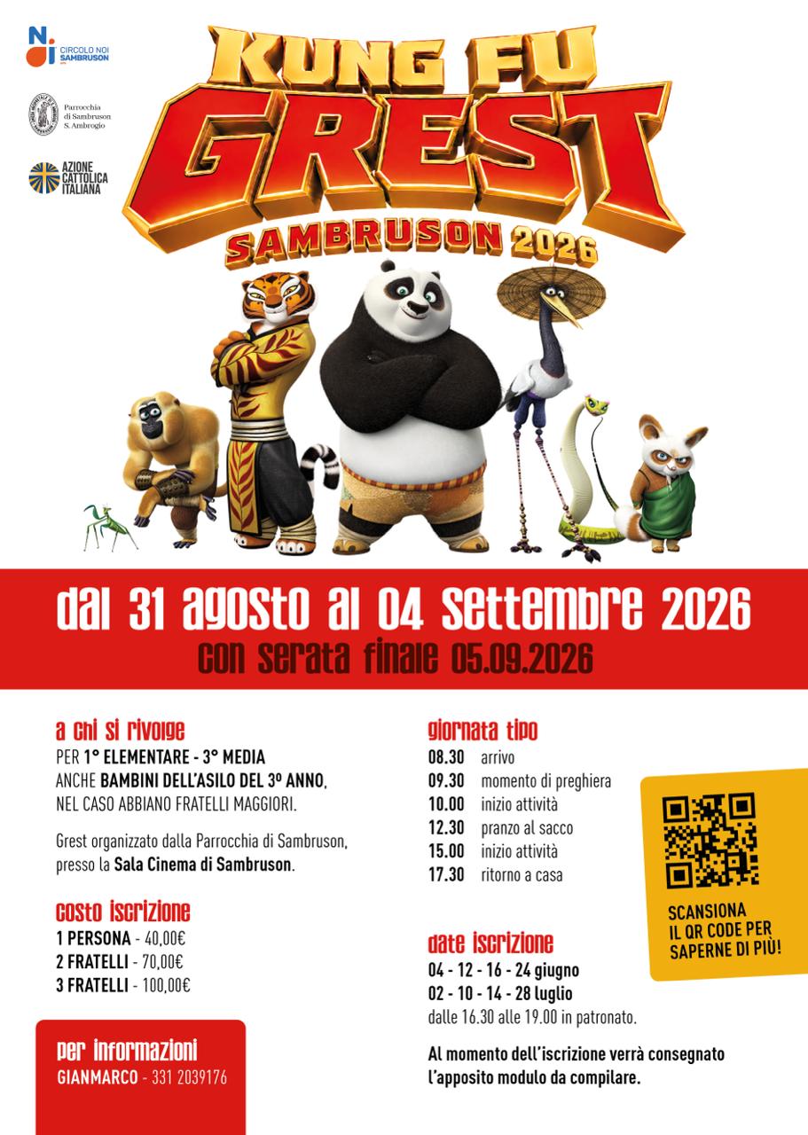 Locandina ufficiale Kung Fu Grest Sambruson 2026